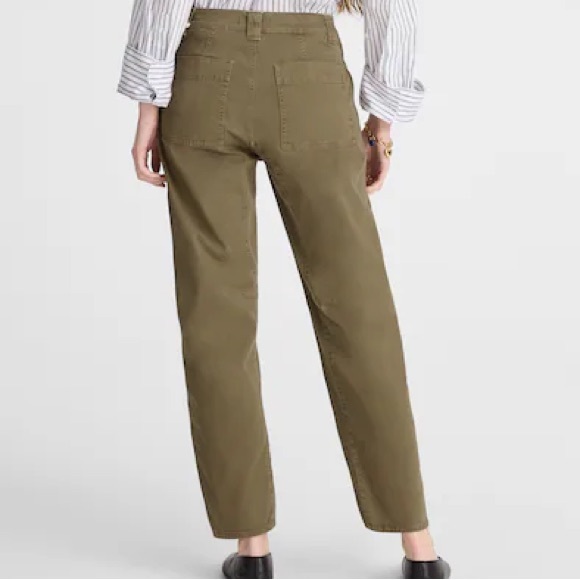 Madewell The Petite Darted Barrel-Leg Utility Pant Safari Khaki Size 27P NV615 - Picture 10 of 10